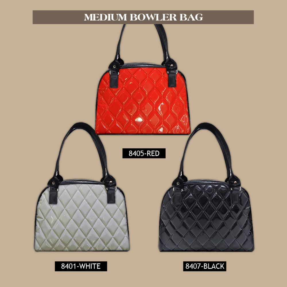 US HANDMADE Medium Bowler Bag with "Shiny DIAMOND"